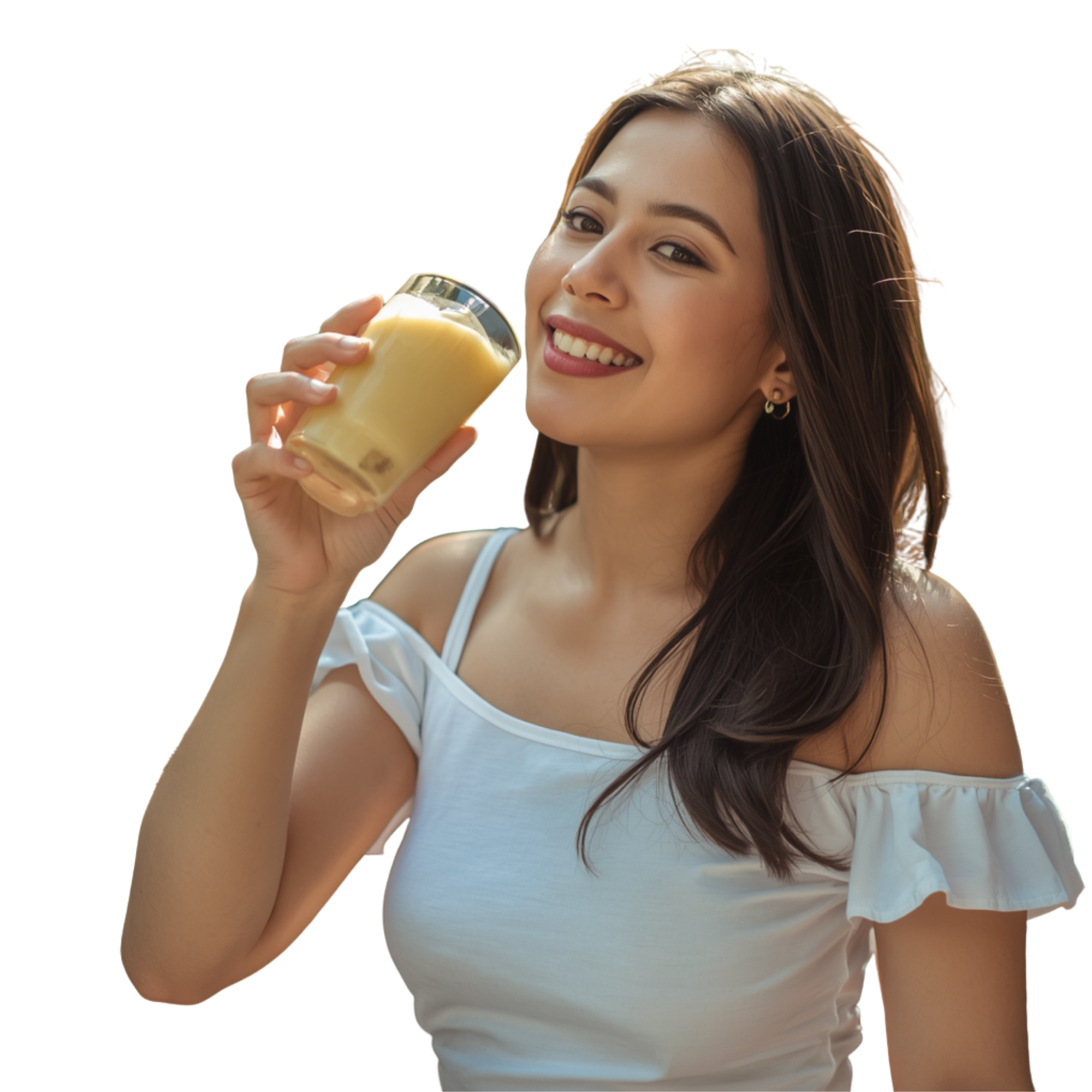 Nutraphil Distribution - Taking Supplement Shake - Female Model